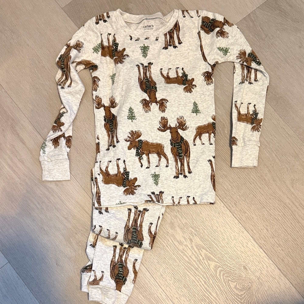 Carter's Kids Pajama Set - Moose and Tree Print